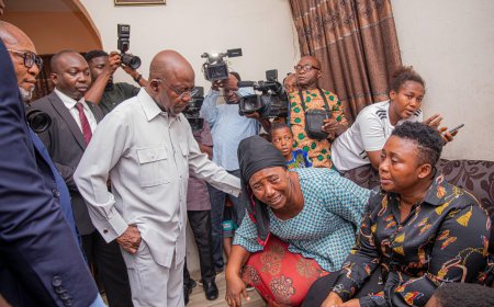 Gov. Otti Awards Children of Slained Officers Scholarship to University Level.