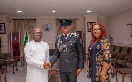 Former ADC DSP Godwin Okore Visits Governor Alex Otti, Expresses Gratitude Before US Departure for PhD