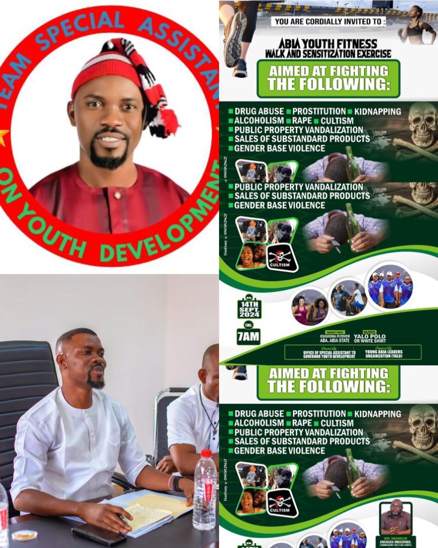 Comr. Onyebuchi Goes Wild against high rate of Behavioural Disorders in Abia Youths , Moves to exterminate Drug Abuse, Alcoholism etc through Fitness Walk and Exercise