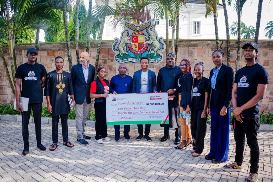 Gov. Otti Applauds Innovation, Urges Collaboration Between Hackathon Winners and Government ICT Team